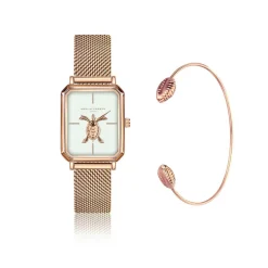 Amelia Parker Montres|Set Montre Femme & Bracelet Serenity en Acier rose doré