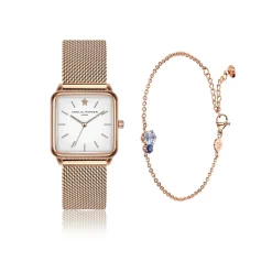 Amelia Parker Montres|Set Montre Femme & Bracelet Bay en Acier rose doré