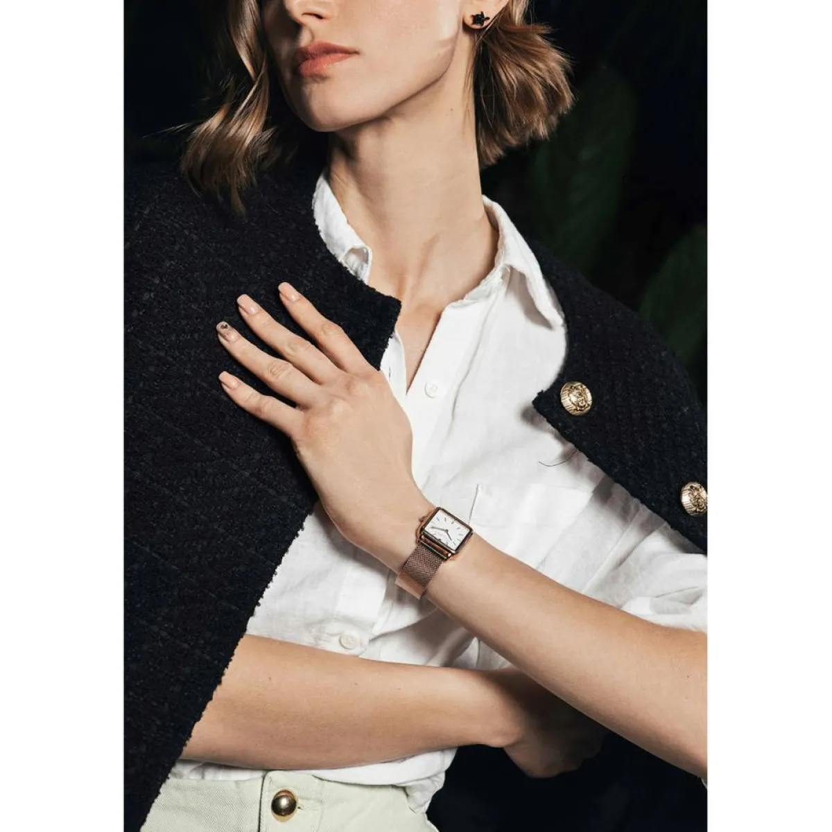 Amelia Parker Montres|Set Montre Femme & Bracelet Bay en Acier rose doré