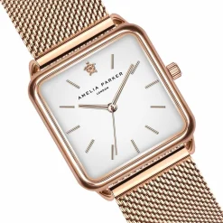 Amelia Parker Montres|Set Montre Femme & Bracelet Bay en Acier rose doré
