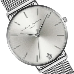 Amelia Parker Montres|Set Montre Femme & Bracelet Capsule Grey en Acier argenté