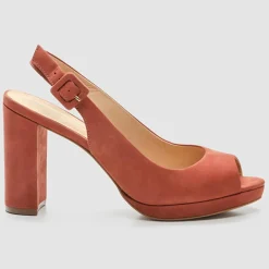 Cosmoparis Escarpins|Slingback en Velours de Cuir Lija vieux rose - Talon 9 cm