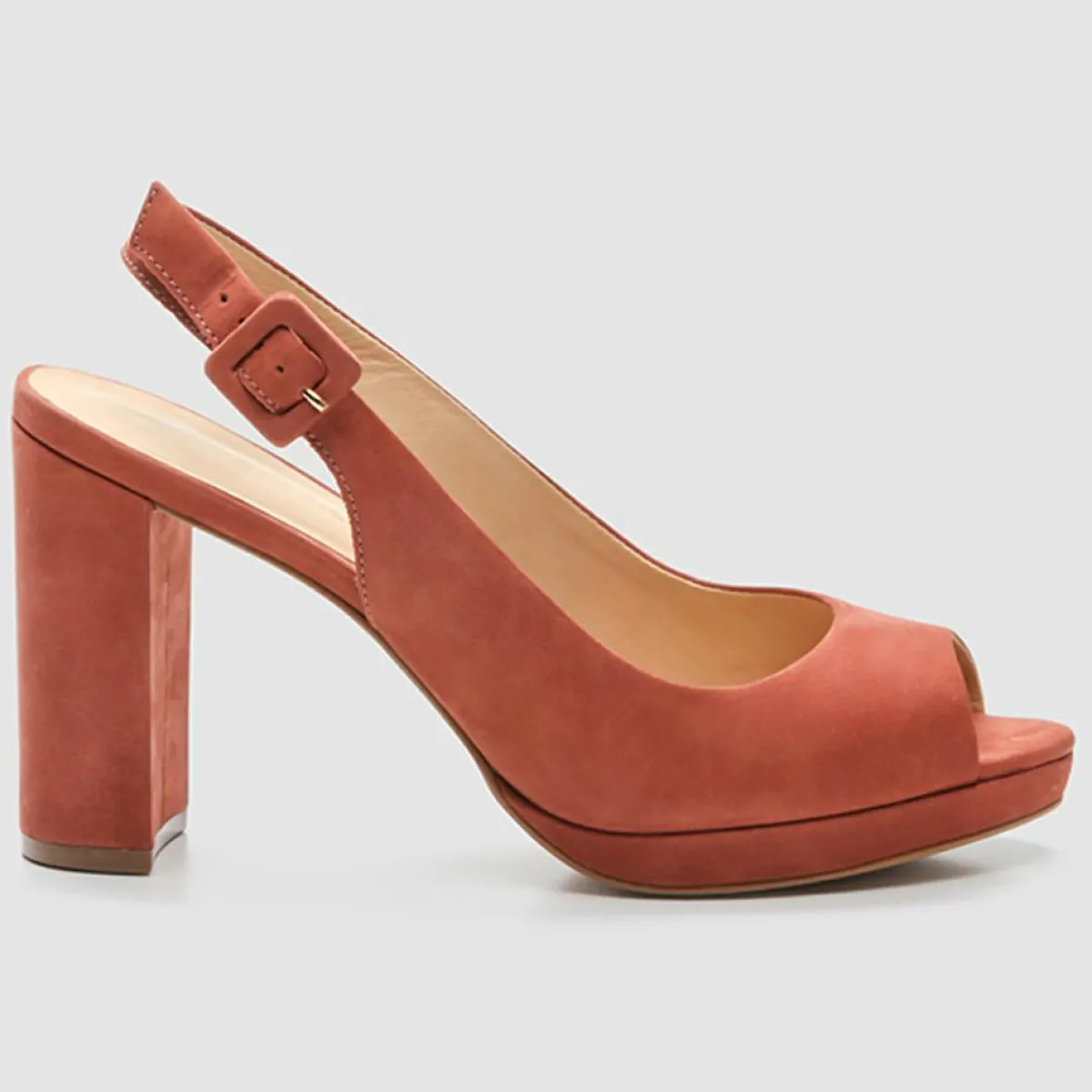 Cosmoparis Escarpins|Slingback en Velours de Cuir Lija vieux rose - Talon 9 cm