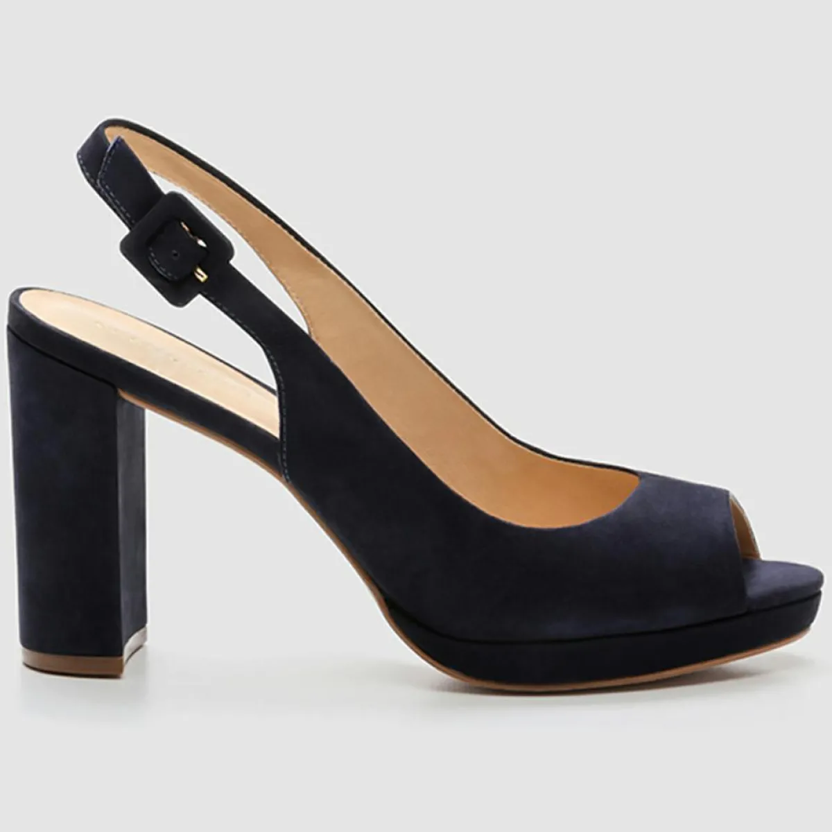 Cosmoparis Escarpins|Slingback en Velours de Cuir Lija marine - Talon 9 cm