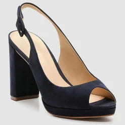 Cosmoparis Escarpins|Slingback en Velours de Cuir Lija marine - Talon 9 cm