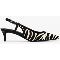 Michael Kors Chaussures Escarpins|Slingbacks en Cuir Doreen noir/blanc - Talon 5.1 cm
