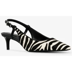 Michael Kors Chaussures Escarpins|Slingbacks en Cuir Doreen noir/blanc - Talon 5.1 cm