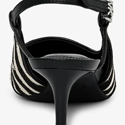 Michael Kors Chaussures Escarpins|Slingbacks en Cuir Doreen noir/blanc - Talon 5.1 cm