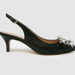 Cosmoparis Escarpins|Slingbacks en Cuir Milia noirs - Talon 6 cm