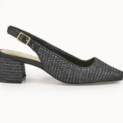 Cosmoparis Sandales À Talons|Slingbacks Zela vegan noires - Talon 6 cm