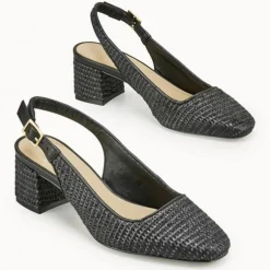 Cosmoparis Sandales À Talons|Slingbacks Zela vegan noires - Talon 6 cm
