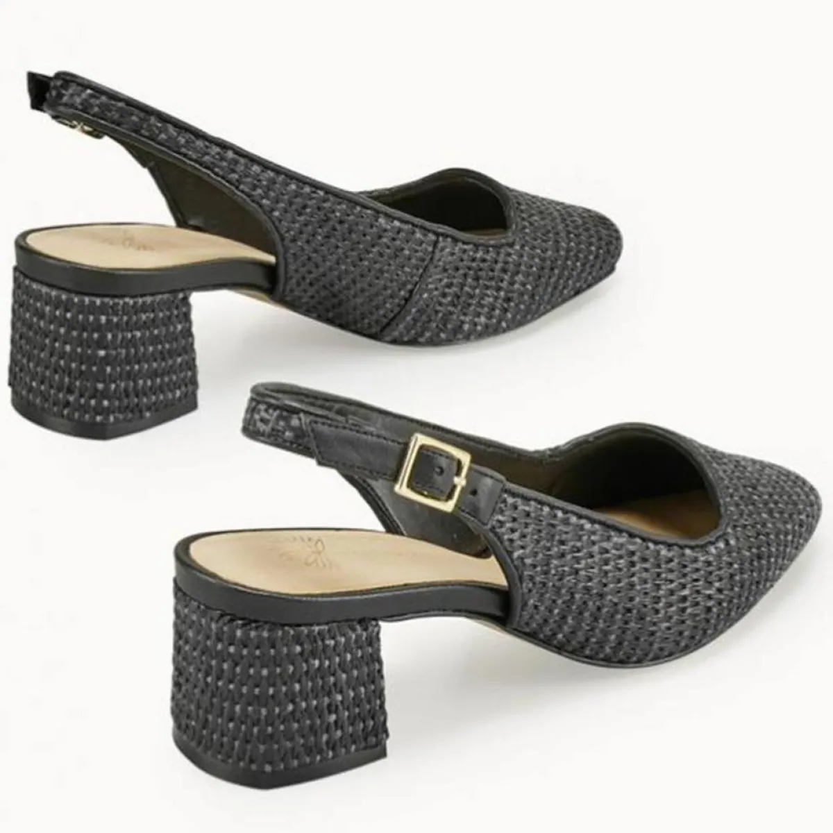 Cosmoparis Sandales À Talons|Slingbacks Zela vegan noires - Talon 6 cm