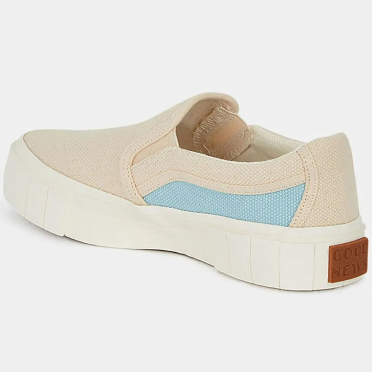 Good News Baskets|Slip On en Coton Bio Courtney beige/bleu