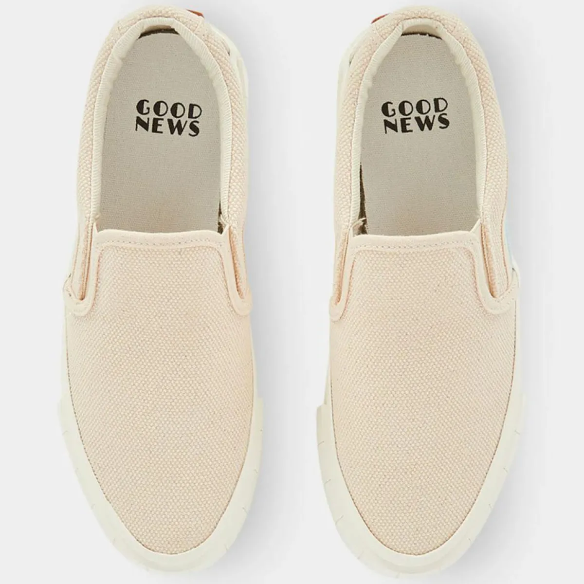 Good News Baskets|Slip On en Coton Bio Courtney beige/bleu