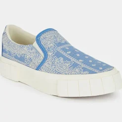Good News Baskets|Slip On en Coton Bio Juno bleu/blanc