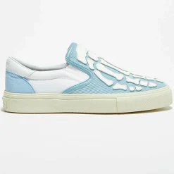 Amiri Baskets|Slip On en Cuir & Textile Corduro bleu/blanc