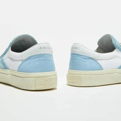 Amiri Baskets|Slip On en Cuir & Textile Corduro bleu/blanc