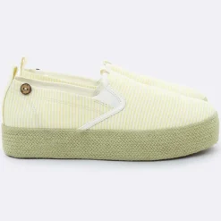 Faguo Baskets|Slip-on à plateforme Lebanon rayées jaunes