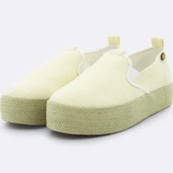 Faguo Baskets|Slip-on à plateforme Lebanon rayées jaunes