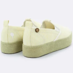 Faguo Baskets|Slip-on à plateforme Lebanon rayées jaunes
