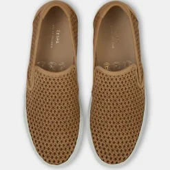 Zespa Baskets|Slip-On en Velours de Cuir Laura beige foncé