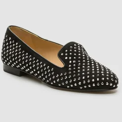 Cosmoparis Mocassins|Slippers en Velours de Cuir Abo noires