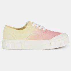 Good News Baskets|Sneakers en Coton Bio Gnace tie & dye jaune/rose