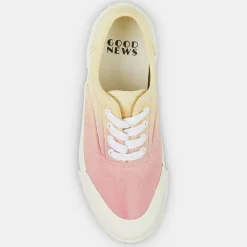 Good News Baskets|Sneakers en Coton Bio Gnace tie & dye jaune/rose