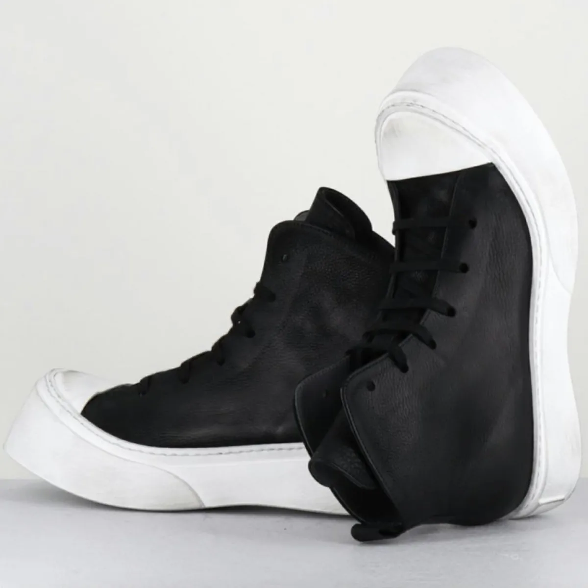 Lofina Baskets|Sneakers en Cuir 3543 noires - Talon : 5cm