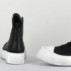 Lofina Baskets|Sneakers en Cuir 3543 noires - Talon : 5cm