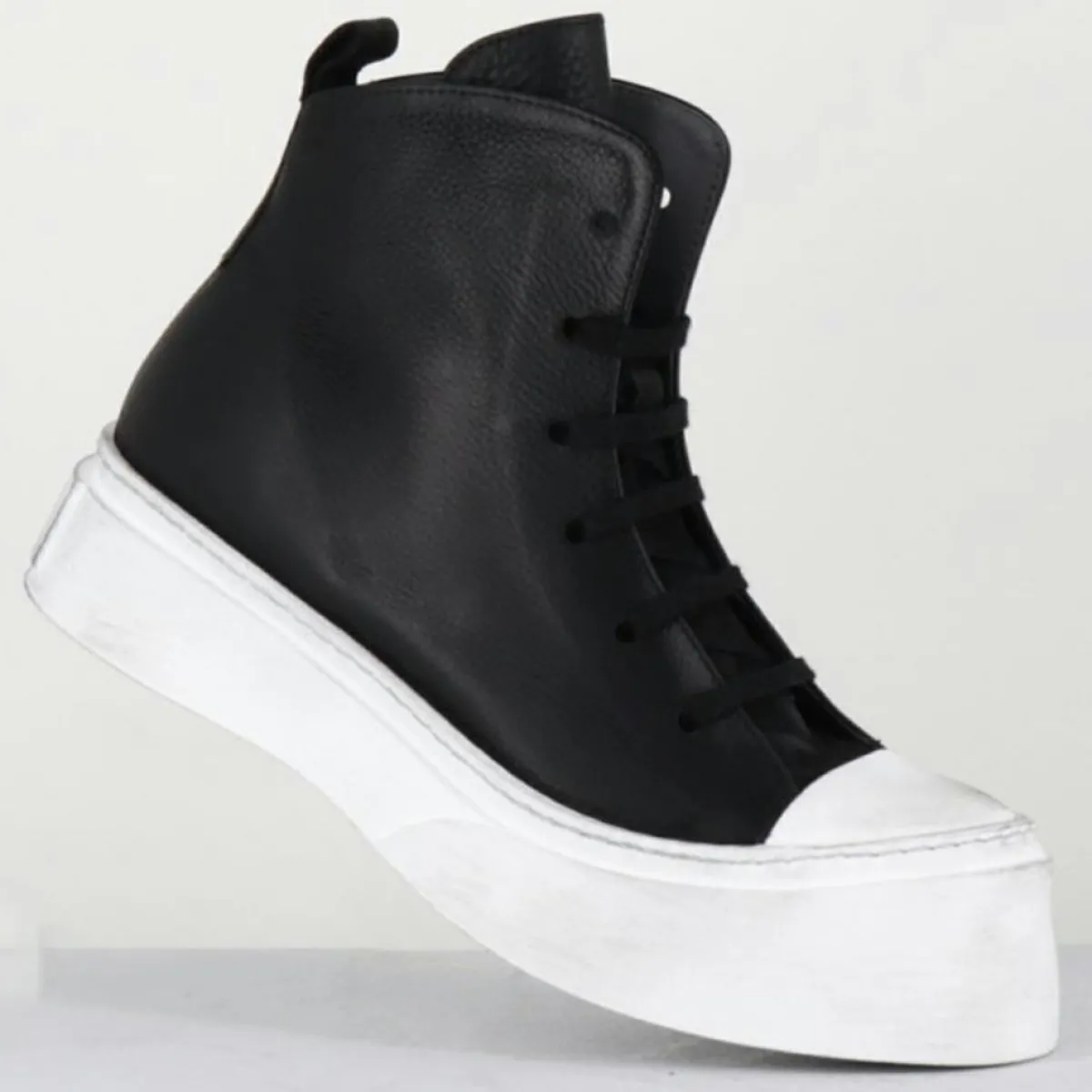 Lofina Baskets|Sneakers en Cuir 3543 noires - Talon : 5cm