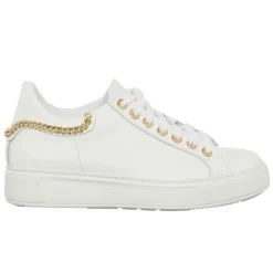 Loretta Pettinari Baskets|Sneakers en Cuir Bia blanc/doré