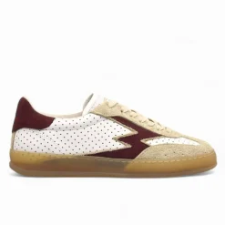 Moa Concept Baskets|Sneakers en cuir Club blanc/bordeaux