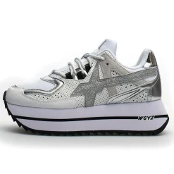 W6YZ Baskets|Sneakers en Cuir Debi blanc/argenté