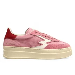 Moa Concept Baskets|Sneakers en Cuir Double Club rose