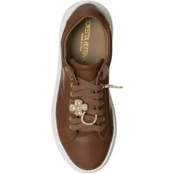Loretta Pettinari Baskets|Sneakers en Cuir Garance marron