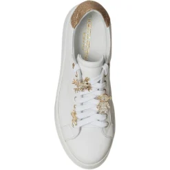 Loretta Pettinari Baskets|Sneakers en Cuir Ilona blanc/doré