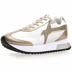 W6YZ Baskets|Sneakers en Cuir Kis blanc/doré