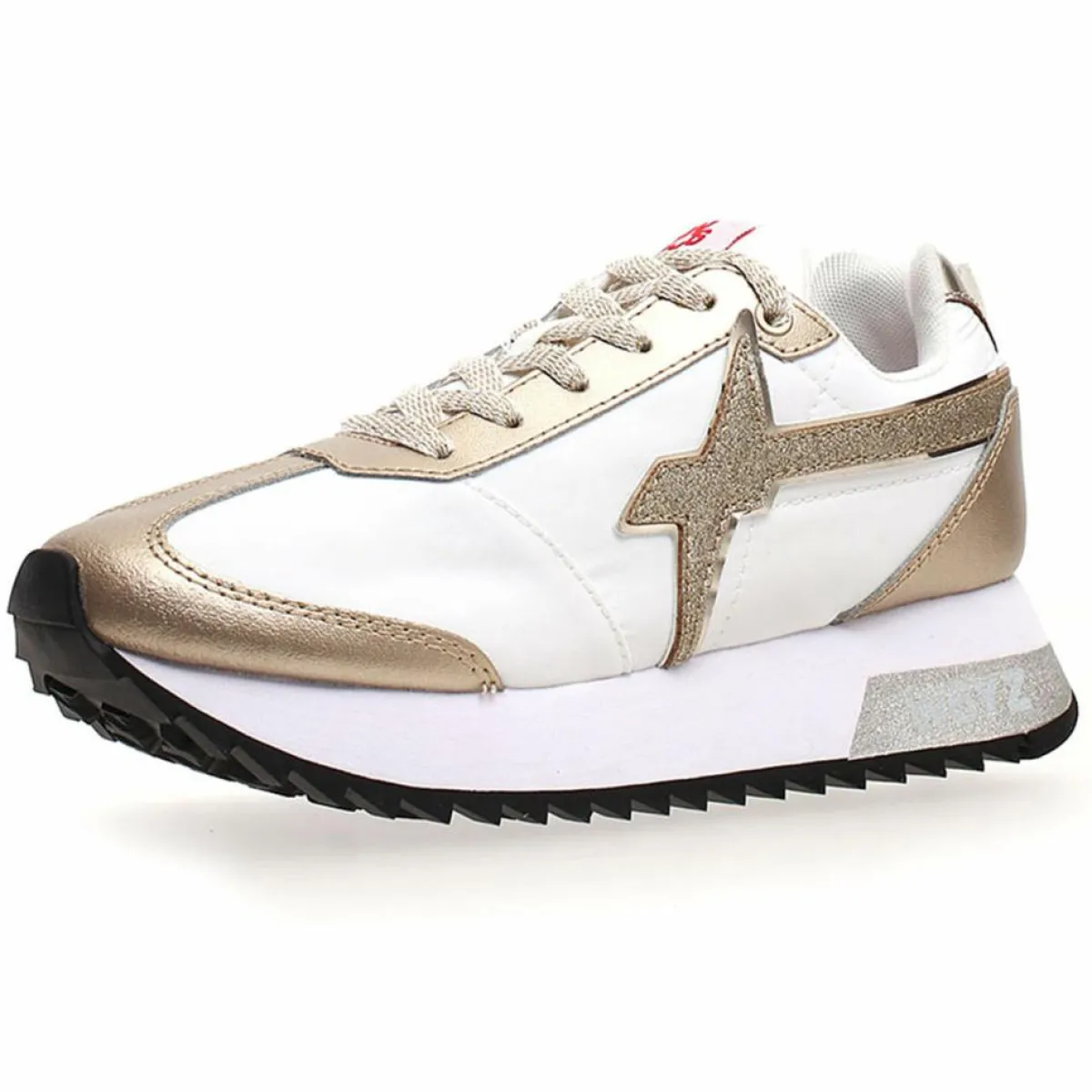 W6YZ Baskets|Sneakers en Cuir Kis blanc/doré