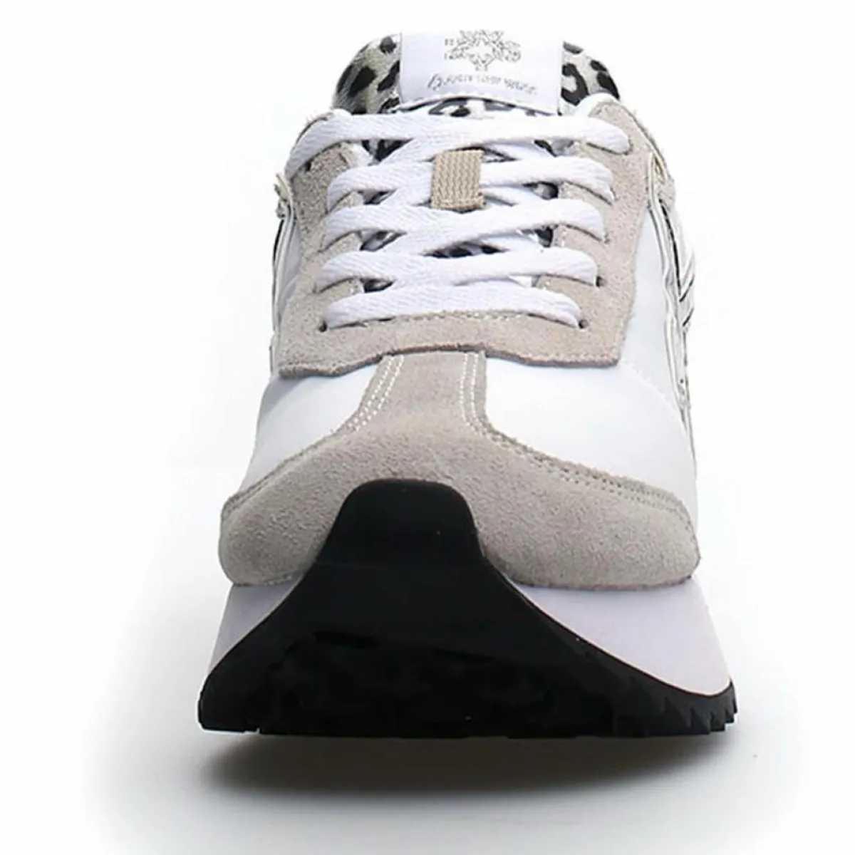 W6YZ Baskets|Sneakers en Cuir Kis blanc/beige/léopard