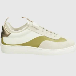 Scotch & Soda Baskets|Sneakers en Cuir Maora blanc/vert/doré