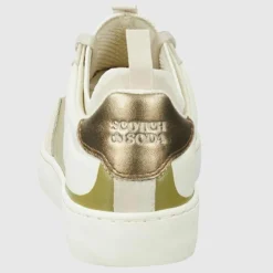 Scotch & Soda Baskets|Sneakers en Cuir Maora blanc/vert/doré