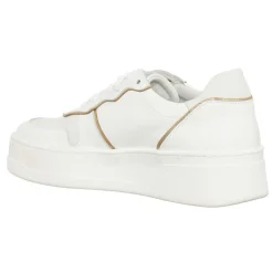 Loretta Pettinari Baskets|Sneakers en Cuir Nabuk blanc/doré