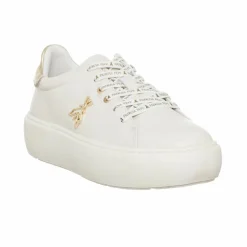 Patrizia Pepe Baskets|Sneakers en Cuir Off blanc cassé