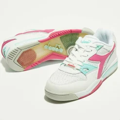 Diadora Baskets|Sneakers en Cuir Rebound Ace rose/blanc/bleu