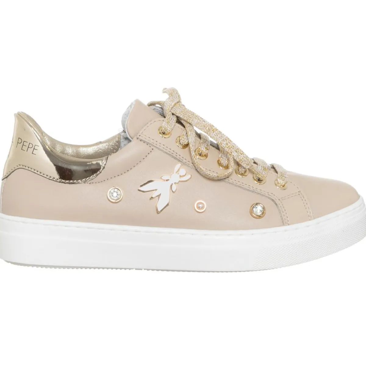 Patrizia Pepe Baskets|Sneakers en Cuir Serafina beiges