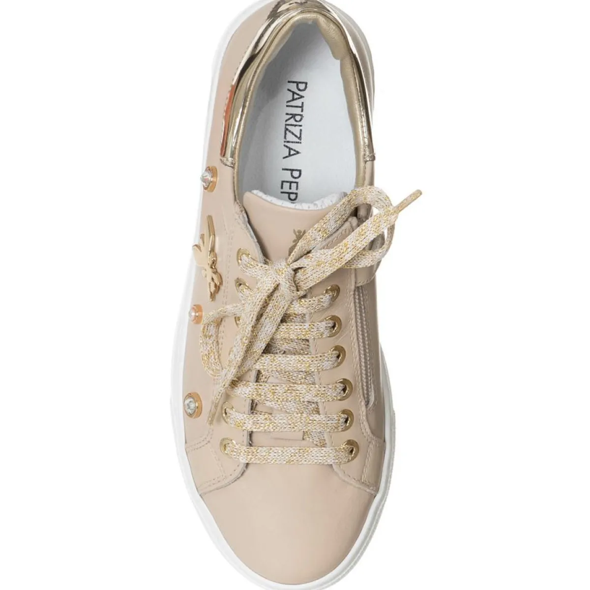 Patrizia Pepe Baskets|Sneakers en Cuir Serafina beiges
