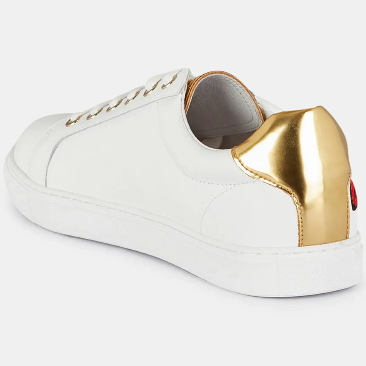 Bons Baisers de Paname Baskets|Sneakers en Cuir Simone blanc/doré