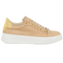 Loretta Pettinari Baskets|Sneakers en Cuir Sosa beige/Doré/blanc