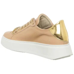 Loretta Pettinari Baskets|Sneakers en Cuir Sosa beige/Doré/blanc